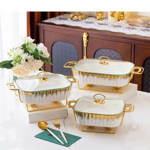 Trays Food,Chafers, Buffet Warmers Sets,Gold Plating Serving Dishes 3 pieces Set